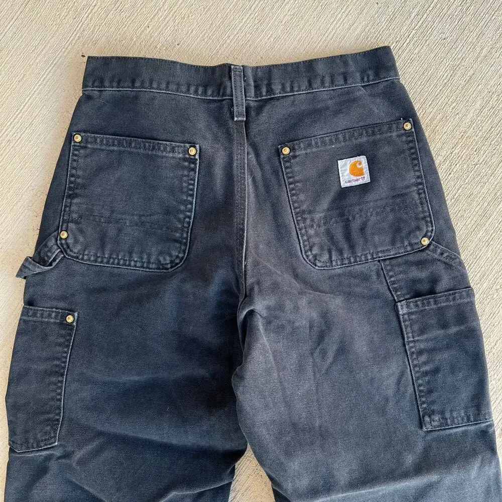 Carhartt B01 BLK black double knee work wear carpenter pants